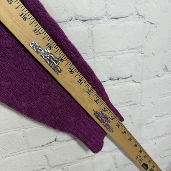 Cashemere Sweater XXL Purple Cable Knit Classic Preppy Pullover Dark Academia - Picture 14 of 15
